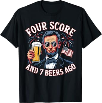 Fourth of July American Flag Funny Beer Gift Men T-Shirt