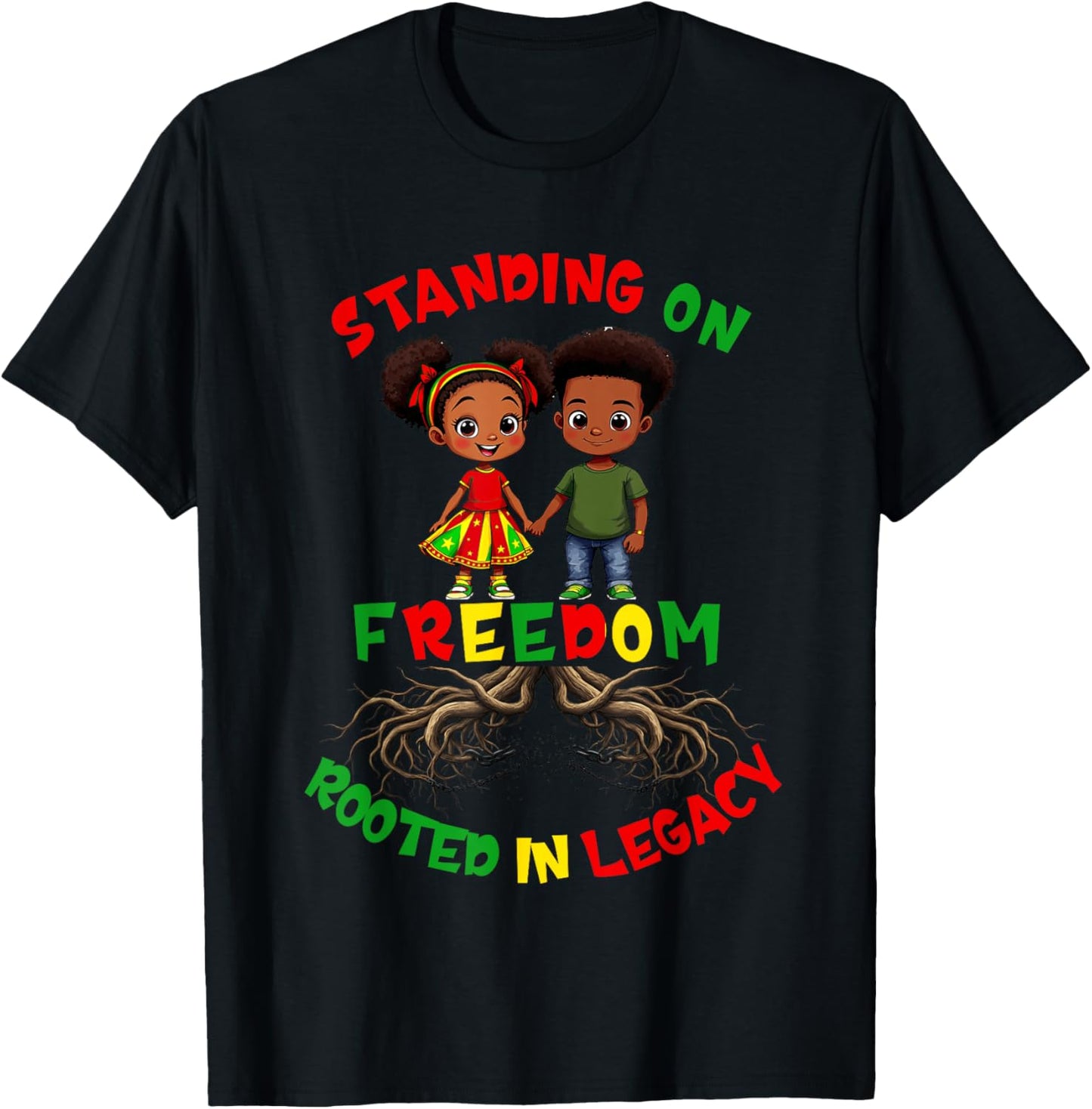 Standing On Freedom Rooted In Legacy Juneteenth 1865 Kids T-Shirt