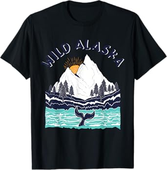 Vintage Alaska Wild Landscape Humpback Whale T-Shirt