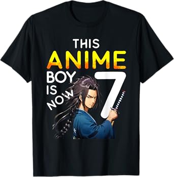 This Anime Boy Is Now 7 Years Old 7th Birthday Kawaii Kids T-Shirt