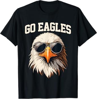 Go Eagle Flying Bird Cool Face Eagles With Sunglasses T-Shirt