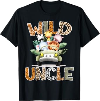 Wild Uncle Safari Jungle Animals 1st Birthday Truck T-Shirt