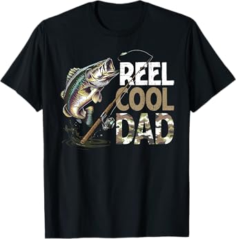 Reel Cool Dad Fishing Papa Father's Day Fisherman Fish T-Shirt
