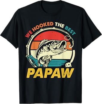 Vintage We Hooked The Best Papaw Father's Day Fishing T-Shirt