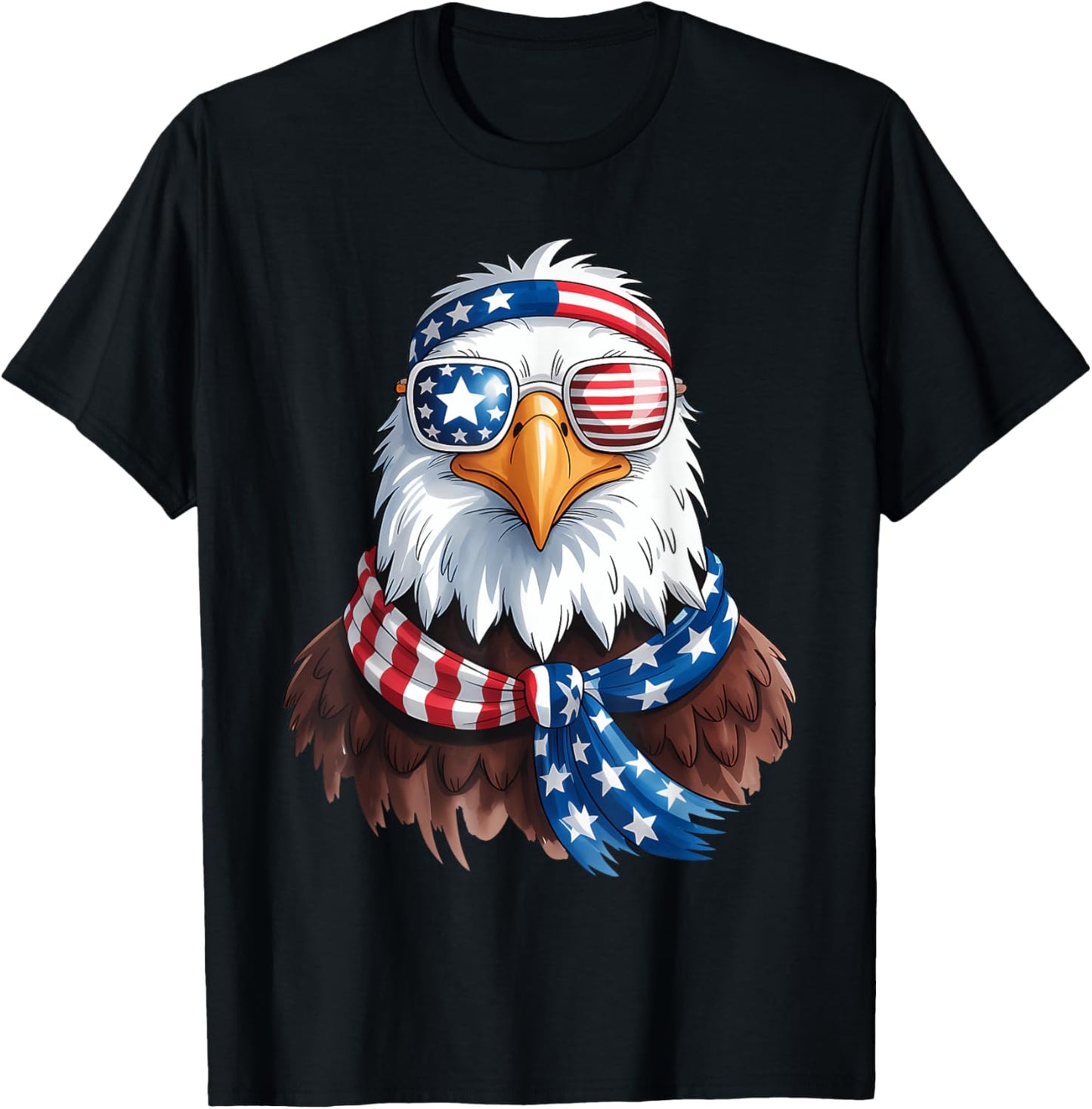 Patriotic Eagle Sunglasses Red White Blue 4th July Men Women T-Shirt