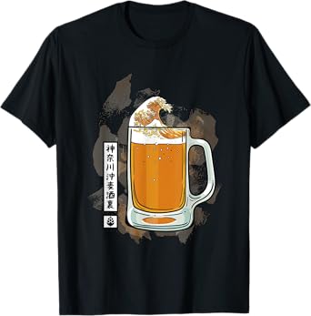 The Great Beer Off Kanagawa Japanese Art Kanji T-Shirt