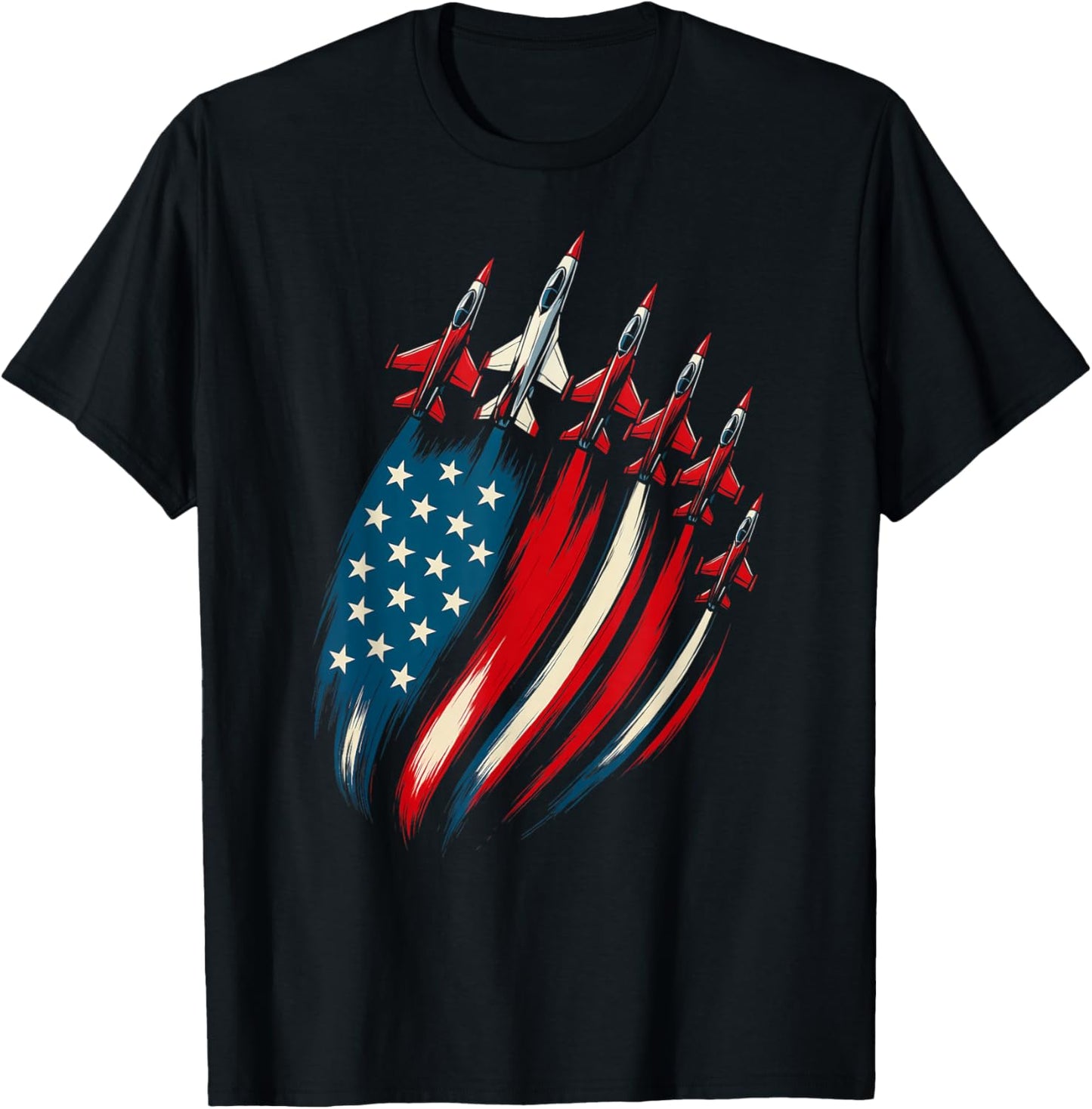 Patriotic Usa Flag Fighter Jets Boys 4th Of July Mens Kids T-shirt