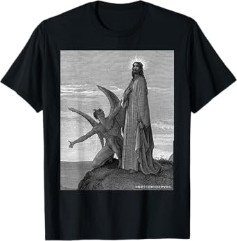 Jesus Christ Temptation of Satan Wilderness by Gustave Dore T-Shirt