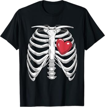 Skeleton Rib Cage Graphic graphic for Halloween Lovers T-Shirt
