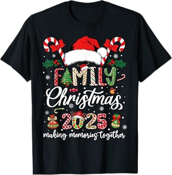 Family Christmas 2025 Matching Squad Santa Elf Funny Xmas T-Shirt