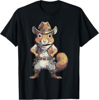 Funny Squirrel Cowboy Vintage Southern Western Country T-Shirt