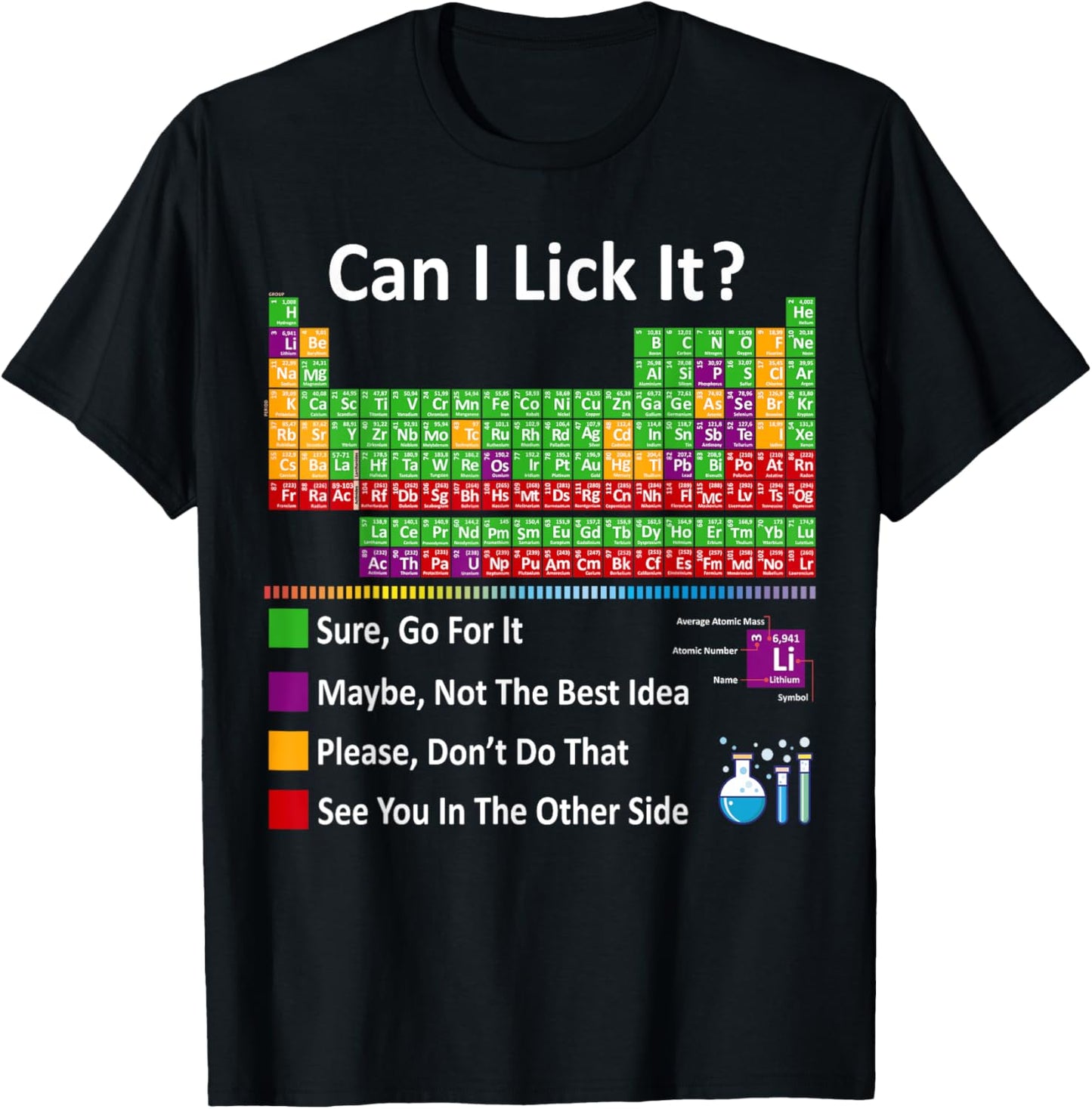 Can I Lick It Funny Periodic Table Science Teacher Chemistry T-Shirt