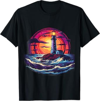 Lighthouse Sailing Sea Beach Boating Seaside House T-Shirt
