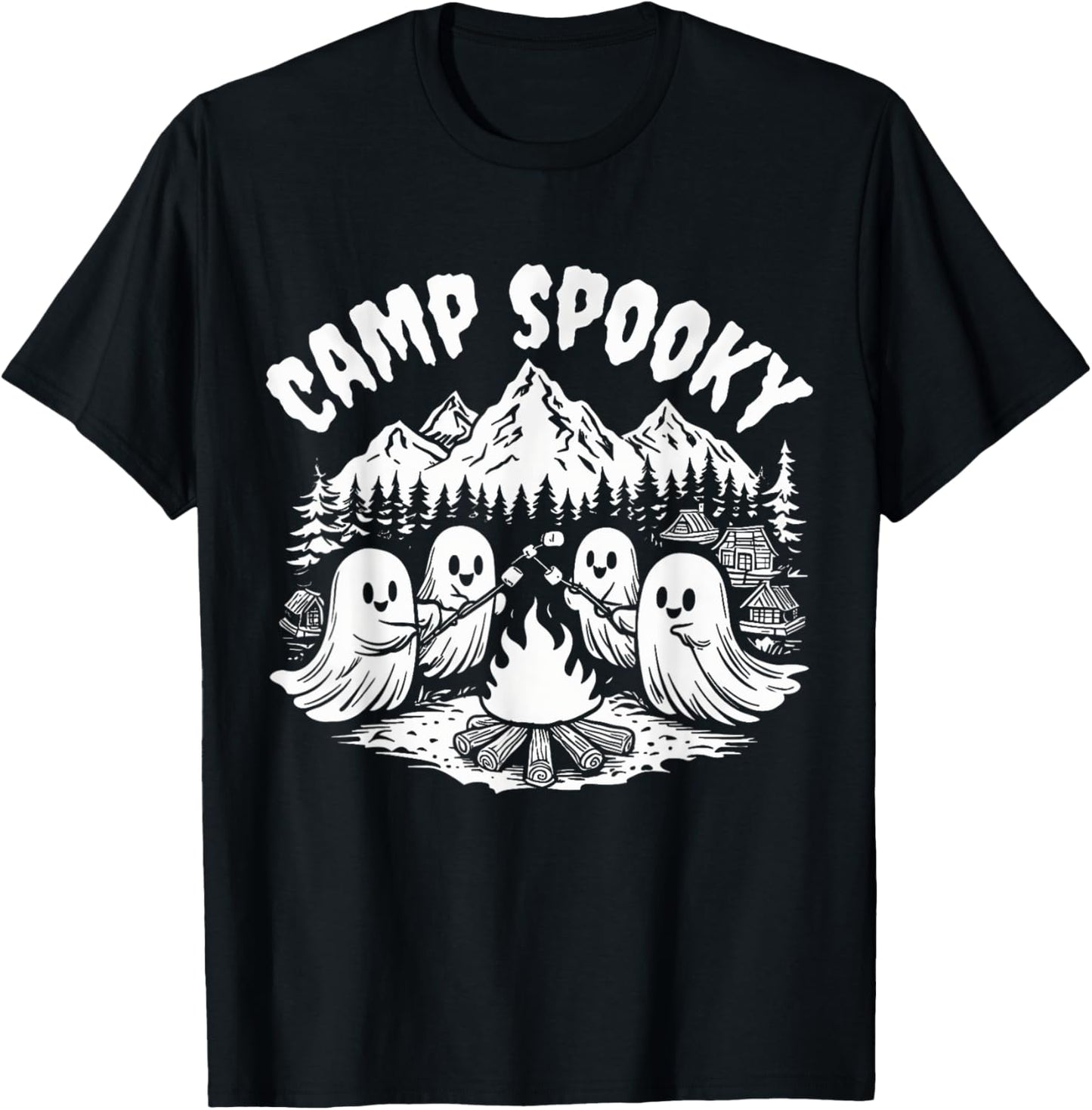 Camp Spooky Summerween Summer Halloween Cute Ghost T-Shirt