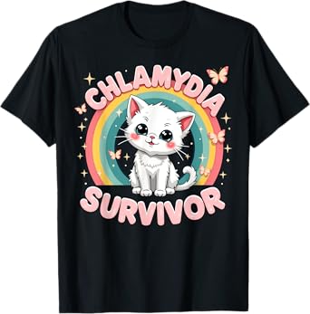Chlamydia Survivor Cat Funny Adult Humor Inappropriate T-Shirt