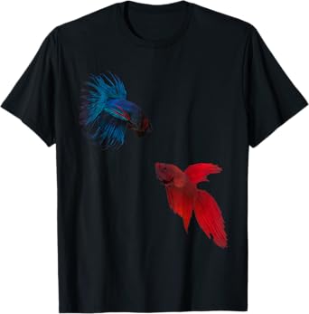 Red VS. Blue Betta Fish, Siamese Fighter Fish Gift T-Shirt
