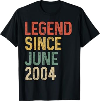 Legend 2004 21st Birthday Gifts for Men Women 21 Year Old T-Shirt