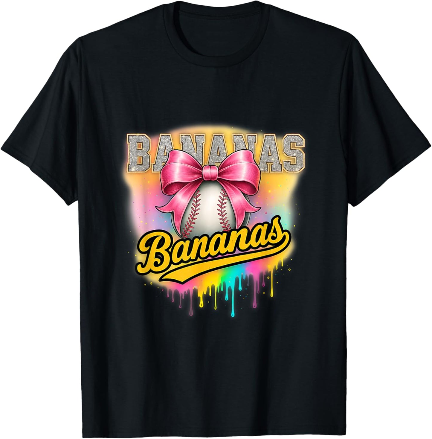 Vintage Retro Bananas Name Coquette Bow Gifts T-Shirt