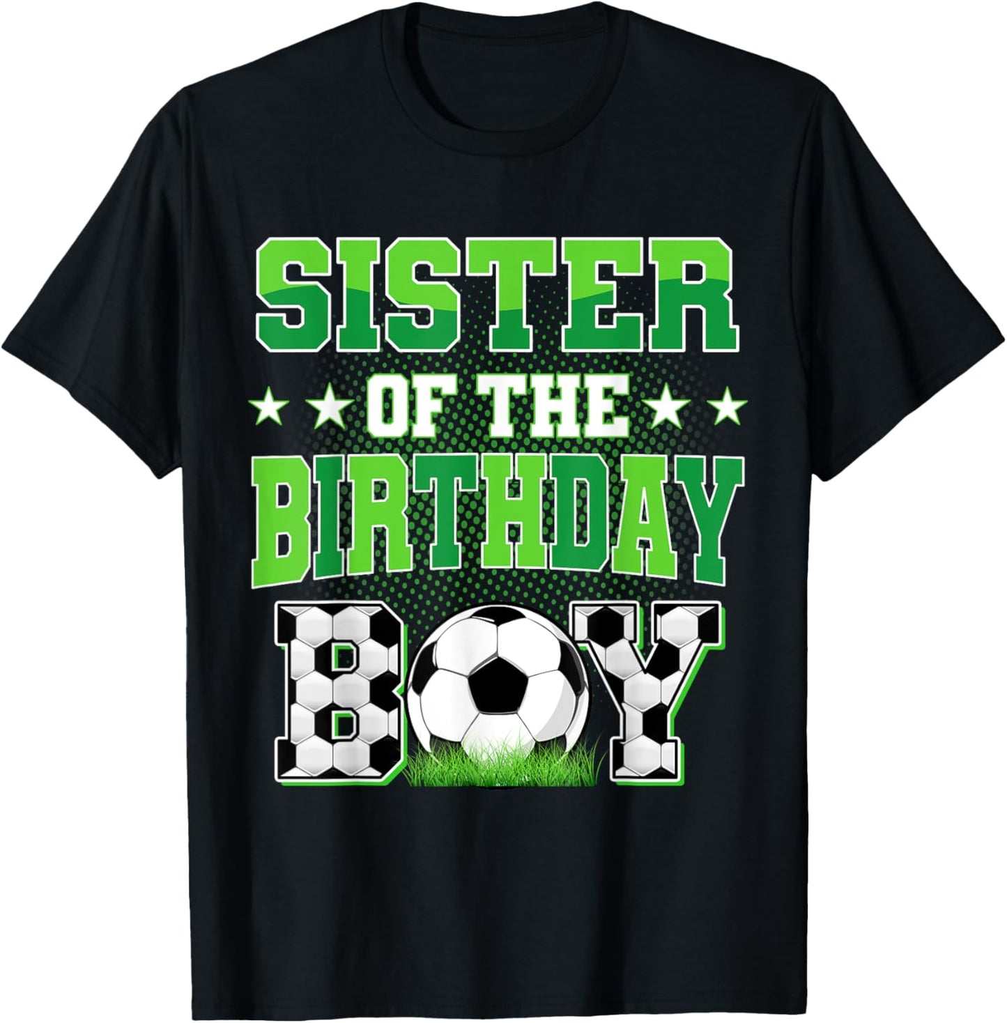 Sister Of The Birthday Boys Kids Soccer Birthday Party T-Shirt
