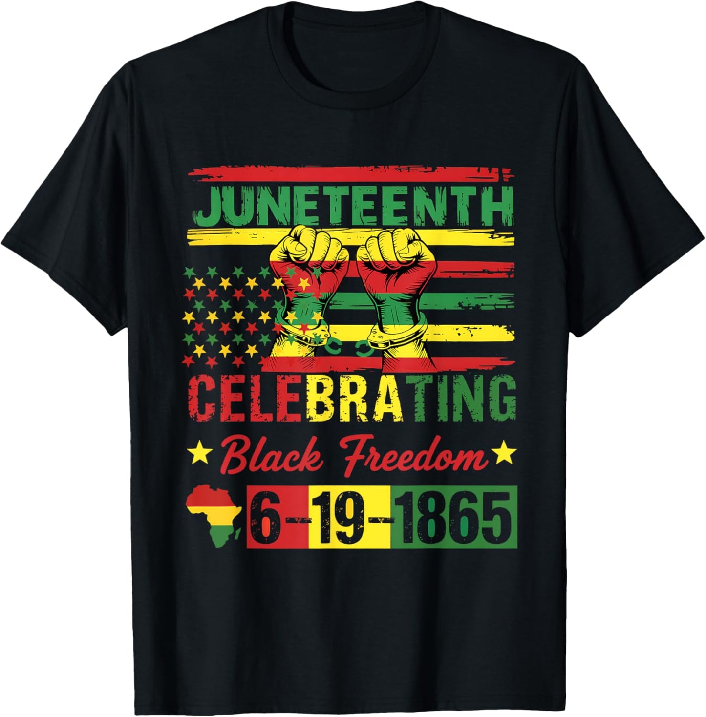 Juneteenth Flag Celebrating Black Freedom Juneteenth 1865 T-Shirt