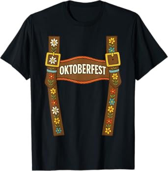 Oktoberfest Lederhosen Costume Party Men Women Boys Girls T-Shirt