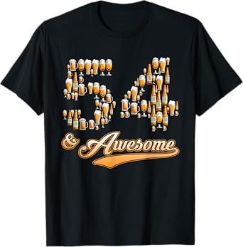 54 Birthday Beer Gift Awesome Beers Fill The 54 Years Number T-Shirt