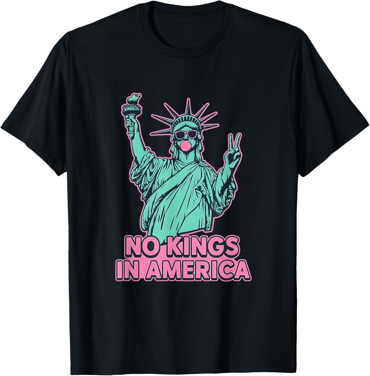 No Kings In America Statue Liberty Usa Women's Girl T-shirt