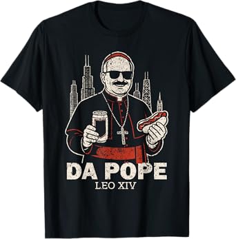 Da Pope From America Chicago Pope Leo XIV Funny Vintage T-Shirt