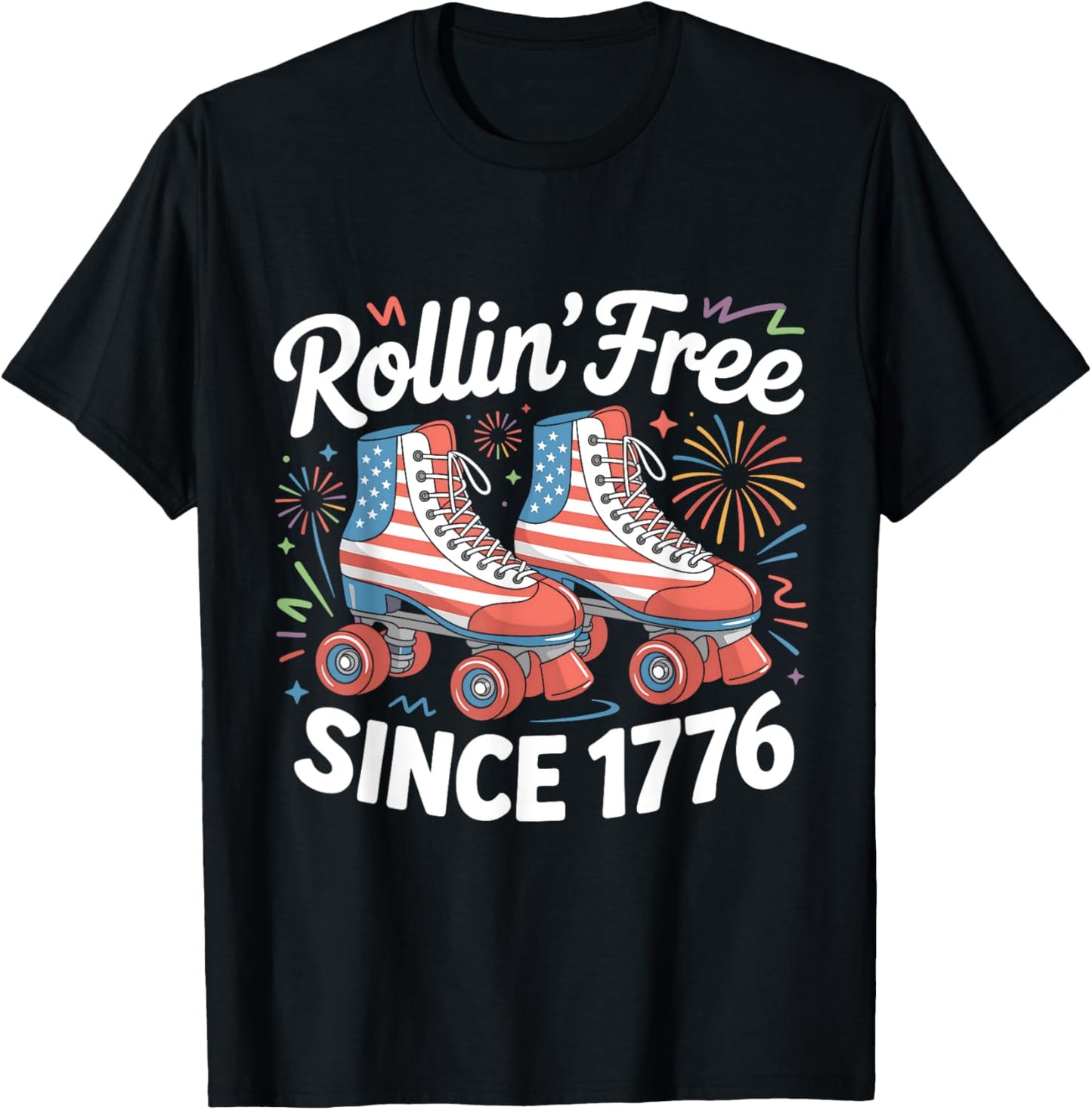 Vintage Patriotic Rollin Free Since 1776 4th Of July T-shirt