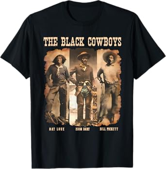 Black Cowboy Western Rodeo Melanin Black History Texas Men T-Shirt