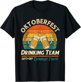 Oktoberfest Team Lets Get Schnitzel Faced Beer Festival T-Shirt