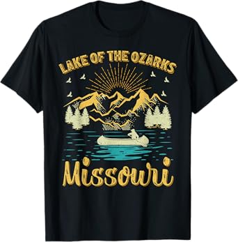 Summer Vacation Retro Mountain Missouri Lake Of The Ozarks Men Women Kids T-Shirt