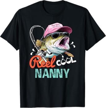 Womens Reel Cool Nanny Vintage Mother's day Fishing Lovers T-Shirt
