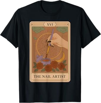 The Nail Artist Tarot Card Mystical Nail Tech Zodiac Salon T-Shirt