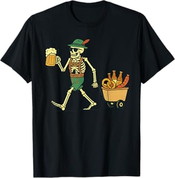 Oktoberfest Halloween Skeleton Beer Funny Oktoberfest T-Shirt