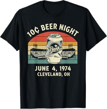 10 Beer Night Cleveland 1974 Retro Party for Adults - Beer T-Shirt