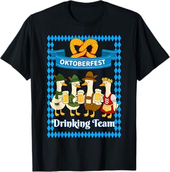 Funny Oktoberfest Beer Festival German Silly Goose Drinking T-Shirt
