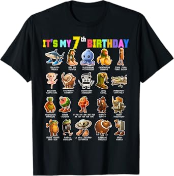 Funny Italian Brainrot It’s My 7th Birthday Meme Boys Girls T-Shirt