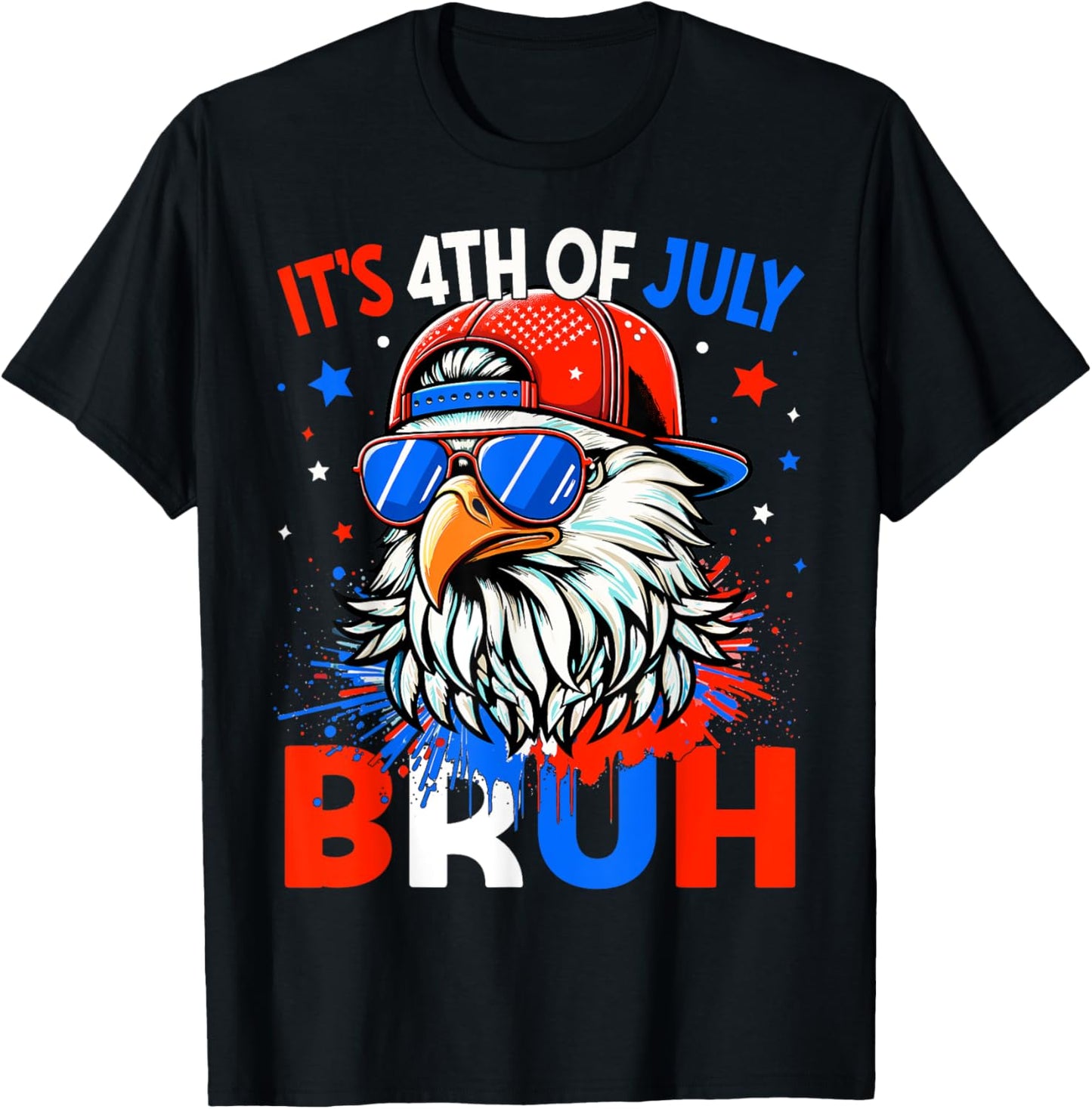 American Flag Bald Eagle Patriotic Eagle Bruh 4th Of July T-Shirt