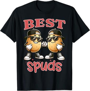 Best Spuds Twin Day Matching Potatoes Funny Best Friend Boys T-Shirt