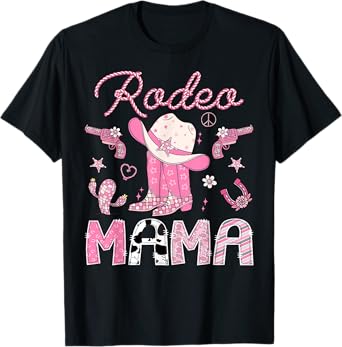 Rodeo Mama 1St Birthday Pink Boots Disco Cowgirl T-Shirt