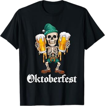 Funny Skeleton Enjoy Oktoberfest German Drinking Festival T-Shirt