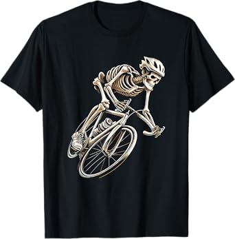 Skeleton Cycling Bike Halloween Bicycle Biking T-Shirt