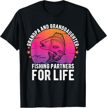 Grandpa and Granddaughter Fishing Partners For Life Fishing T-Shirt
