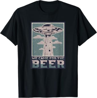 Ufo Abduction Beer Lovers Funny Alien Spacecraft T-Shirt