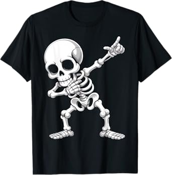 Toddler Boy Halloween Shirt Kids Dabbing Skeleton Halloween T-Shirt