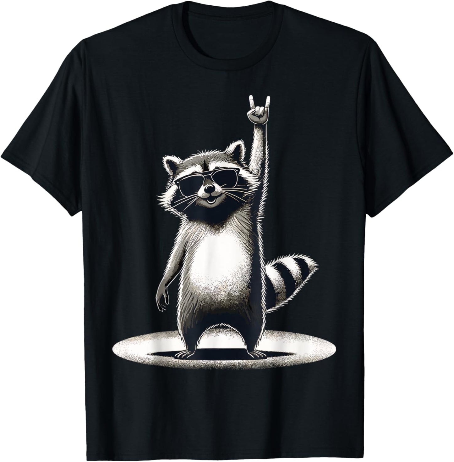 Raccoon Rock Music Men Kids Women Funny Raccoon T-Shirt