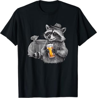 Raccoon Drinking Beer Trash Panda Raccoons T-Shirt