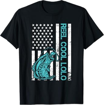 Mens Reel Cool Lolo Fishing Shirt Funny Grandpa Father's Day T-Shirt