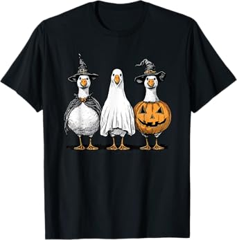 Boo Ghost Goose, Retro Halloween Goose T-Shirt